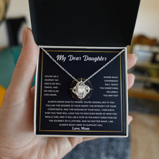 My Dear Daughter - Never Forget That I Love You - Love Knot Necklace