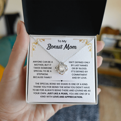 To My Bonus Mom Necklace From Stepson or Stepdaughter - Mother's Day Jewelry Gifts