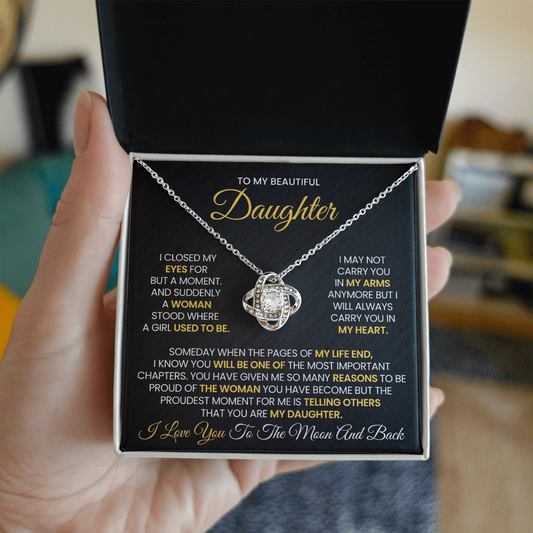 To My Beautiful Daughter Necklace - Never Forget That I Love You
