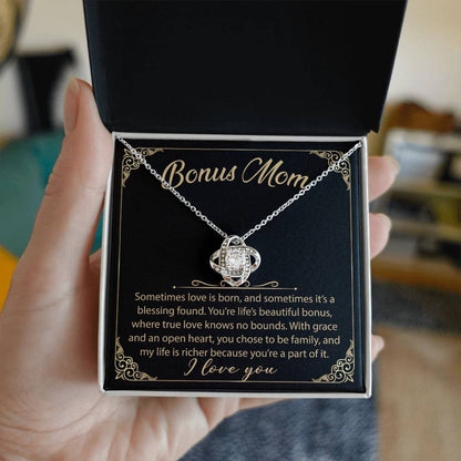 To My Bonus Mom - Your Little Boy - Love Knot Necklace