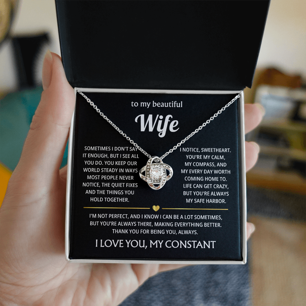 To My Beautiful Wife - I Married You Because I Can't Live Without You - Necklace
