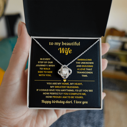 Personalizable Necklace for Wife From Husband, Anniversary Card for Wife, Christmas Birthday Gifts for Wife