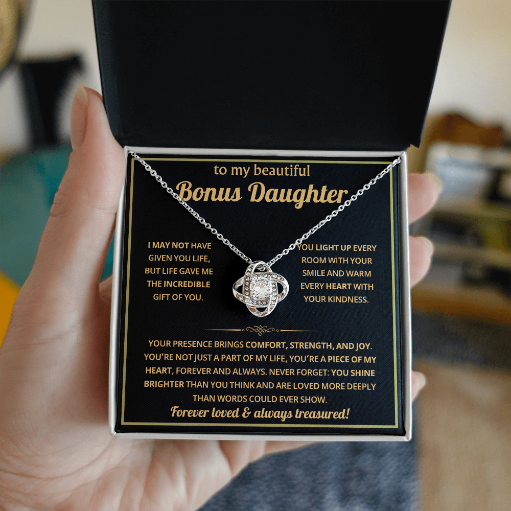 To My Bonus Daughter Necklace - Gifts From Mom or Dad