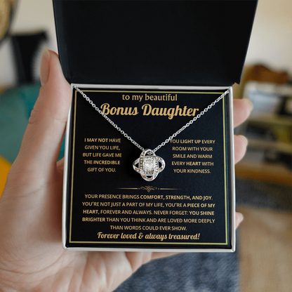 To My Bonus Daughter Necklace - Gifts From Mom or Dad