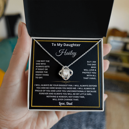 To My Daughter Necklace from Dad, Father Daughter Necklace, Personalize Name Necklace