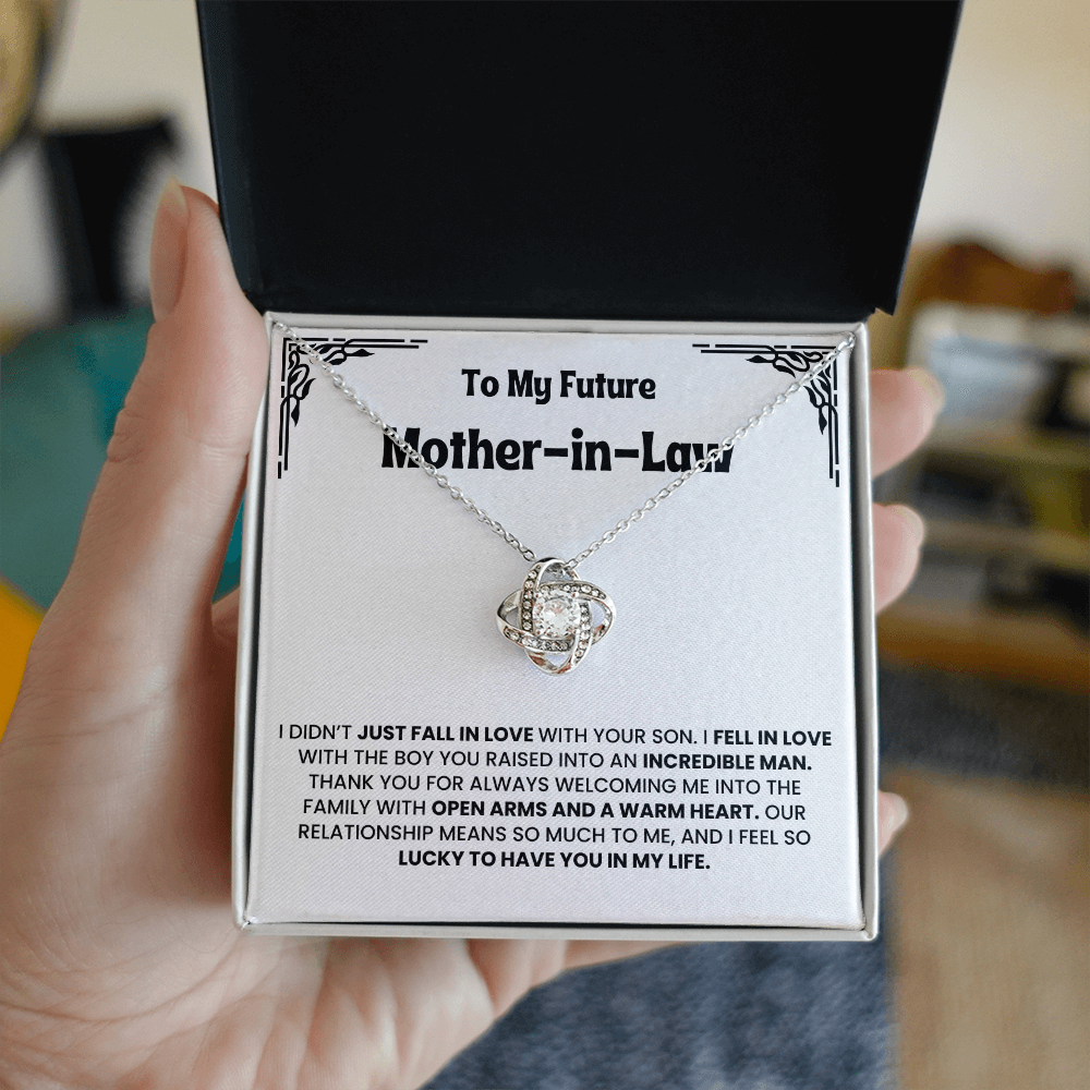 To Future Mother-in-law Gift - Gift for Boyfriend's Mom - Love Knot Necklace