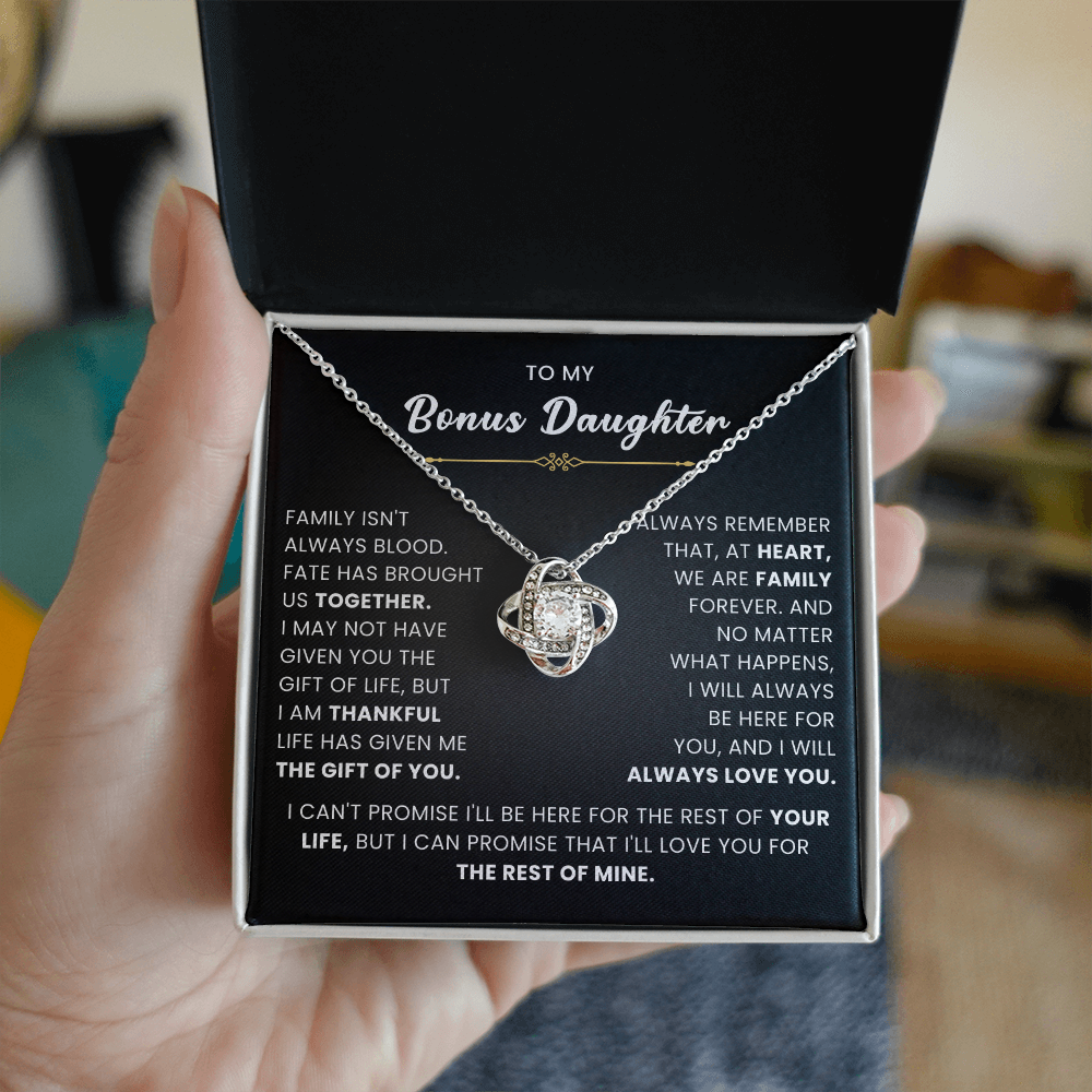 To My Wonderful Daughter-in-law - You Are My Bonus Daughter - Love Knot Necklace