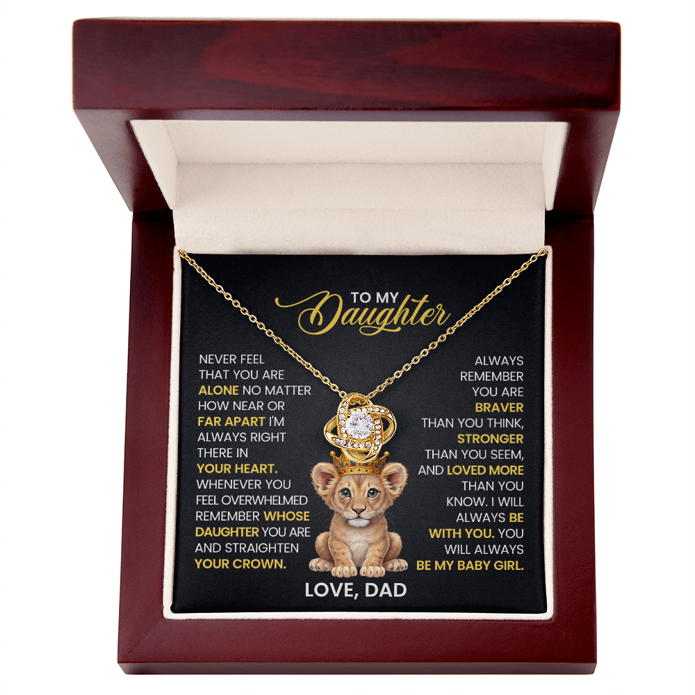 To My  Daughter - I Am Proud to Be Your Father - Love Knot Necklace
