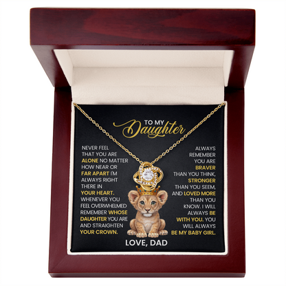 To My  Daughter - I Am Proud to Be Your Father - Love Knot Necklace