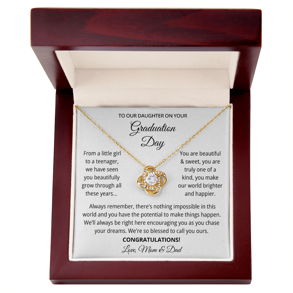 To Our Daughter Graduation Gift Necklace From Mom & Dad