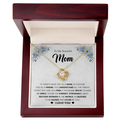 To My Beautiful Mom Necklace, Gift for Mom From Daughter or Son