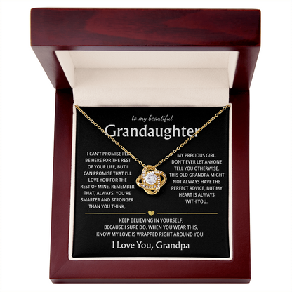 To My Granddaughter - I Will Forever Love You -  Love Necklace
