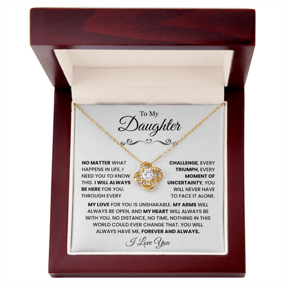 To My Daughter Necklace From Dad and Mom with Message Card