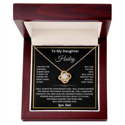 To My Daughter Necklace from Dad, Father Daughter Necklace, Personalize Name Necklace