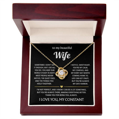 To My Beautiful Wife - I Married You Because I Can't Live Without You - Necklace