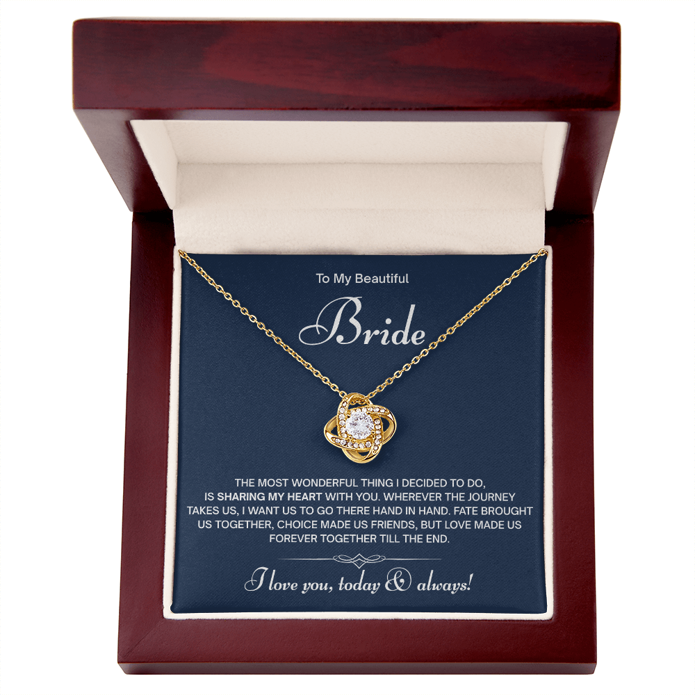 To My Beautiful Bride Necklace – On Our Wedding Day
