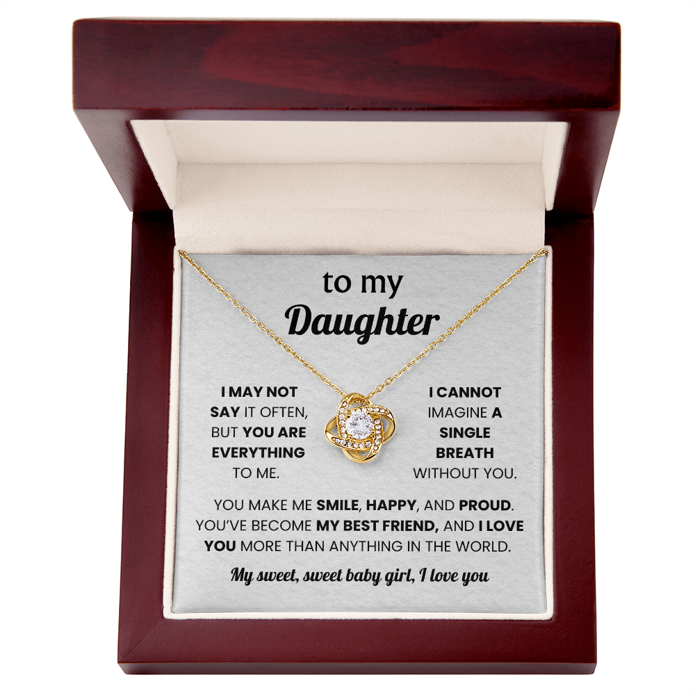 To My Daughter -  You Are a Blessing of My Life - Love Knot Necklace