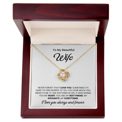 To My Wonderful Wife –  My Every Tomorrow is Beautiful Because of You - Necklace
