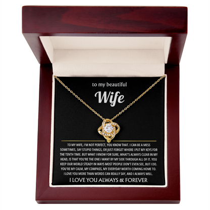 Best Present for Wife - The Day I Met You, My Life Changed - Love Knot Necklace
