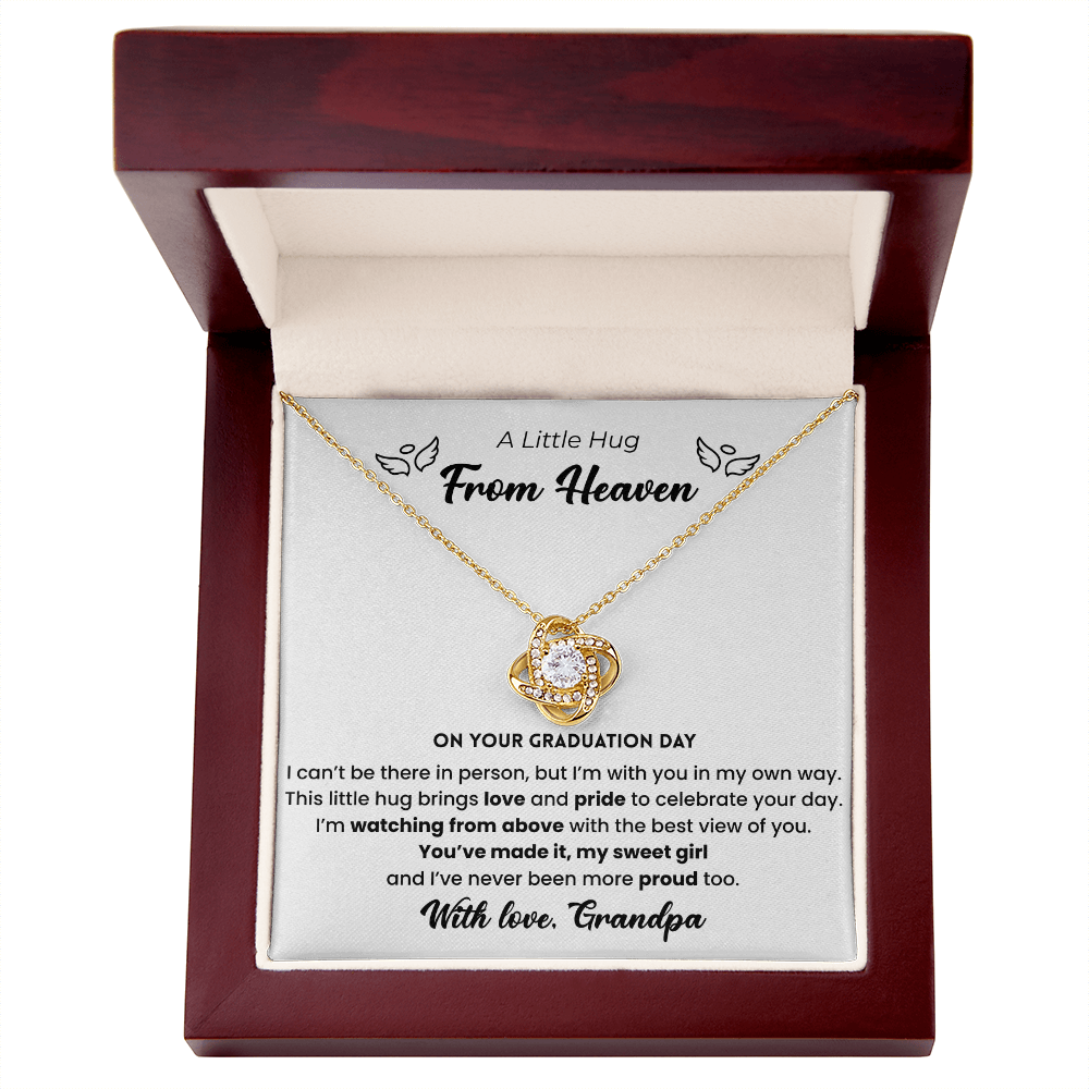Memorial Necklace For Granddaughter - A Little Hug From Heaven Graduation Gift