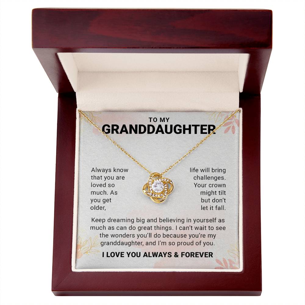 To My Granddaughter, Love Knot Necklace Gift From Grandpa or Grandpa