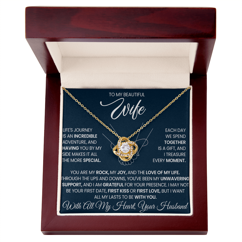 To My Wife - I Love You Forever & Always - Love Knot Necklace