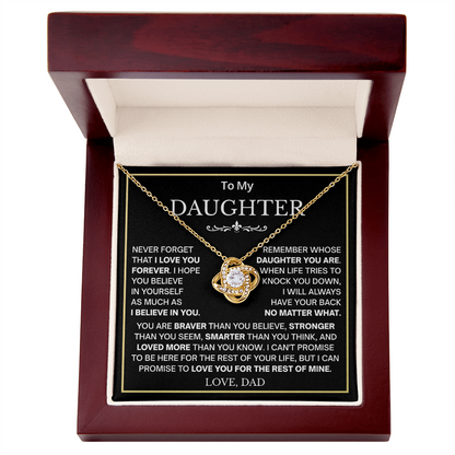 Beautiful Gift for Daughter From Dad Never Forget That I Love You Necklace