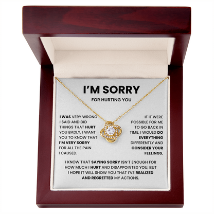I'm Sorry For Hurting You - Apology Love Knot Necklace For Her
