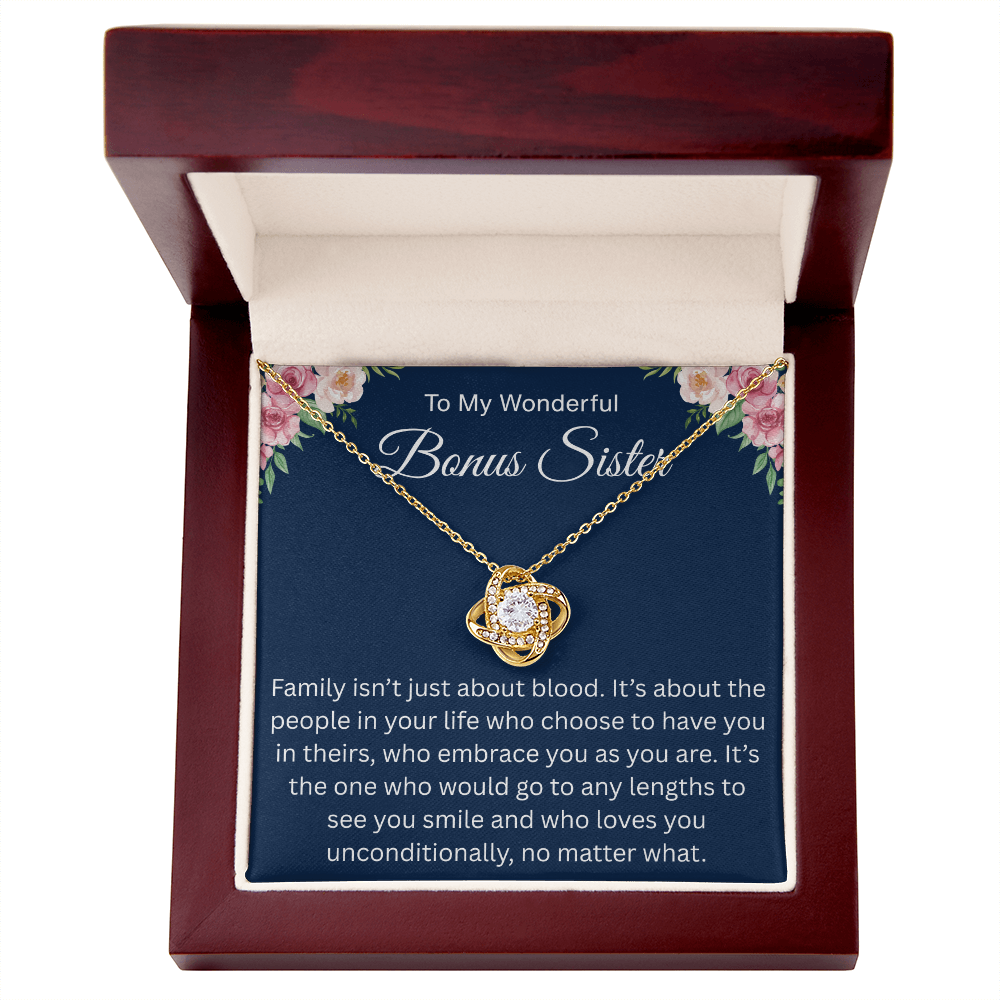 To My Wonderful Bonus Sister - I'm So Lucky to Have You in My Life - Necklace