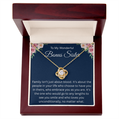 To My Wonderful Bonus Sister - I'm So Lucky to Have You in My Life - Necklace