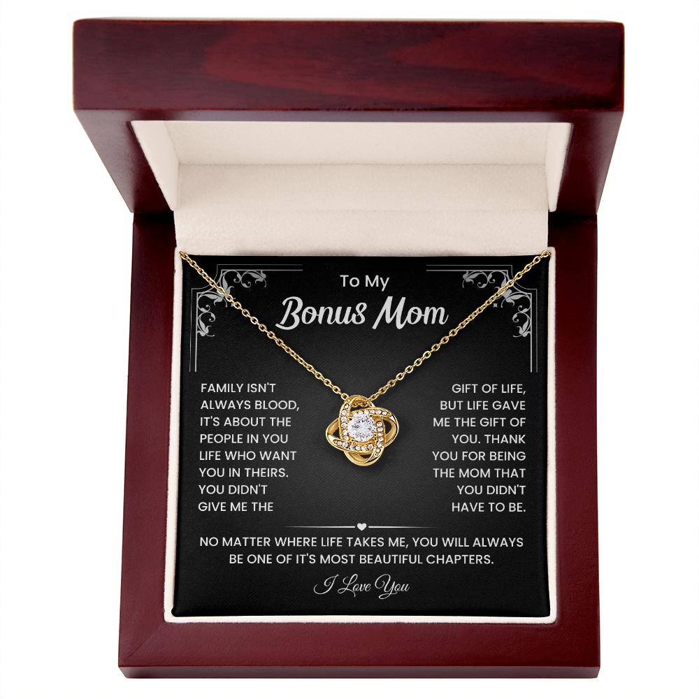 To My Bonus Mom Necklace, Stepmom Birthday Gifts With a Message Card