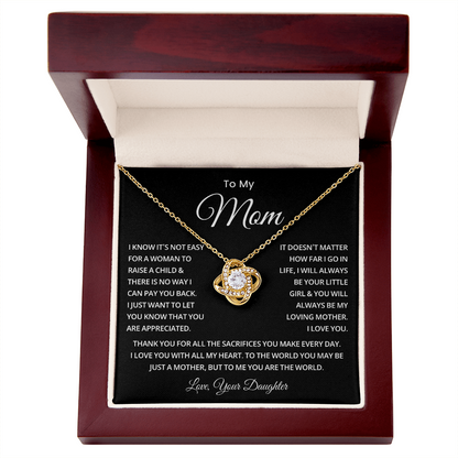 To My Mom Necklace from Daughter | Meaningful 2026 Forever Love Gift for Mother