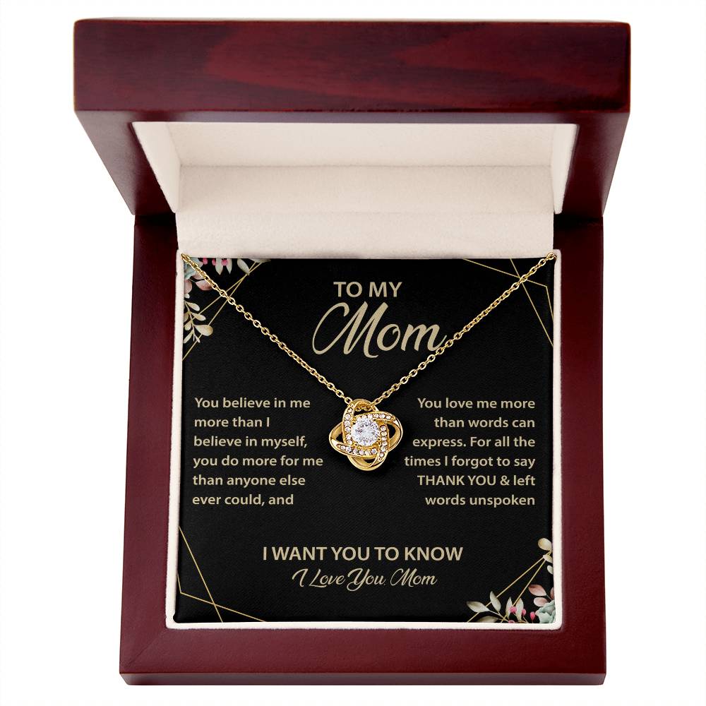 To My Mom - My Best friend & the Best Mom Ever - Love Knot Necklace