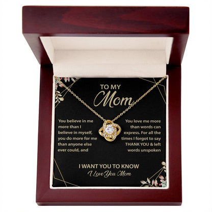 To My Mom - My Best friend & the Best Mom Ever - Love Knot Necklace