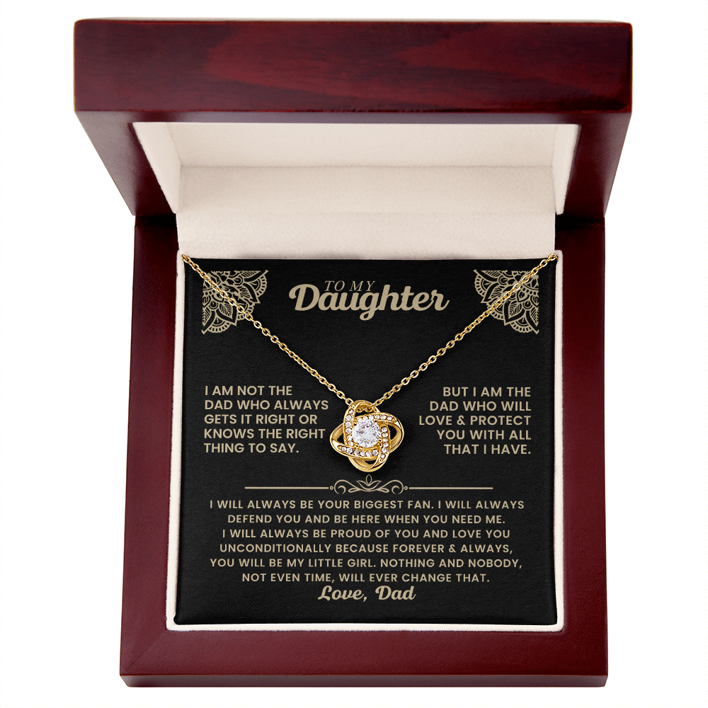 To My Daughter - Believe in Yourself - Love Knot Necklace for You