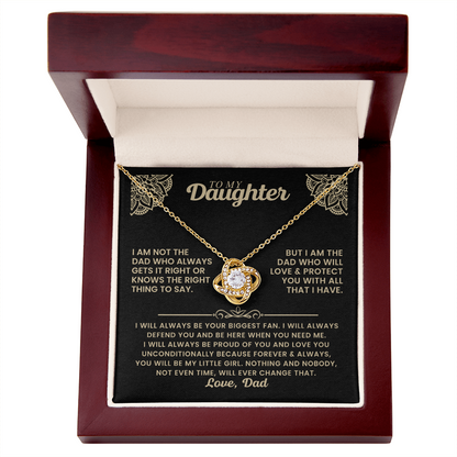 To My Daughter - Believe in Yourself - Love Knot Necklace for You
