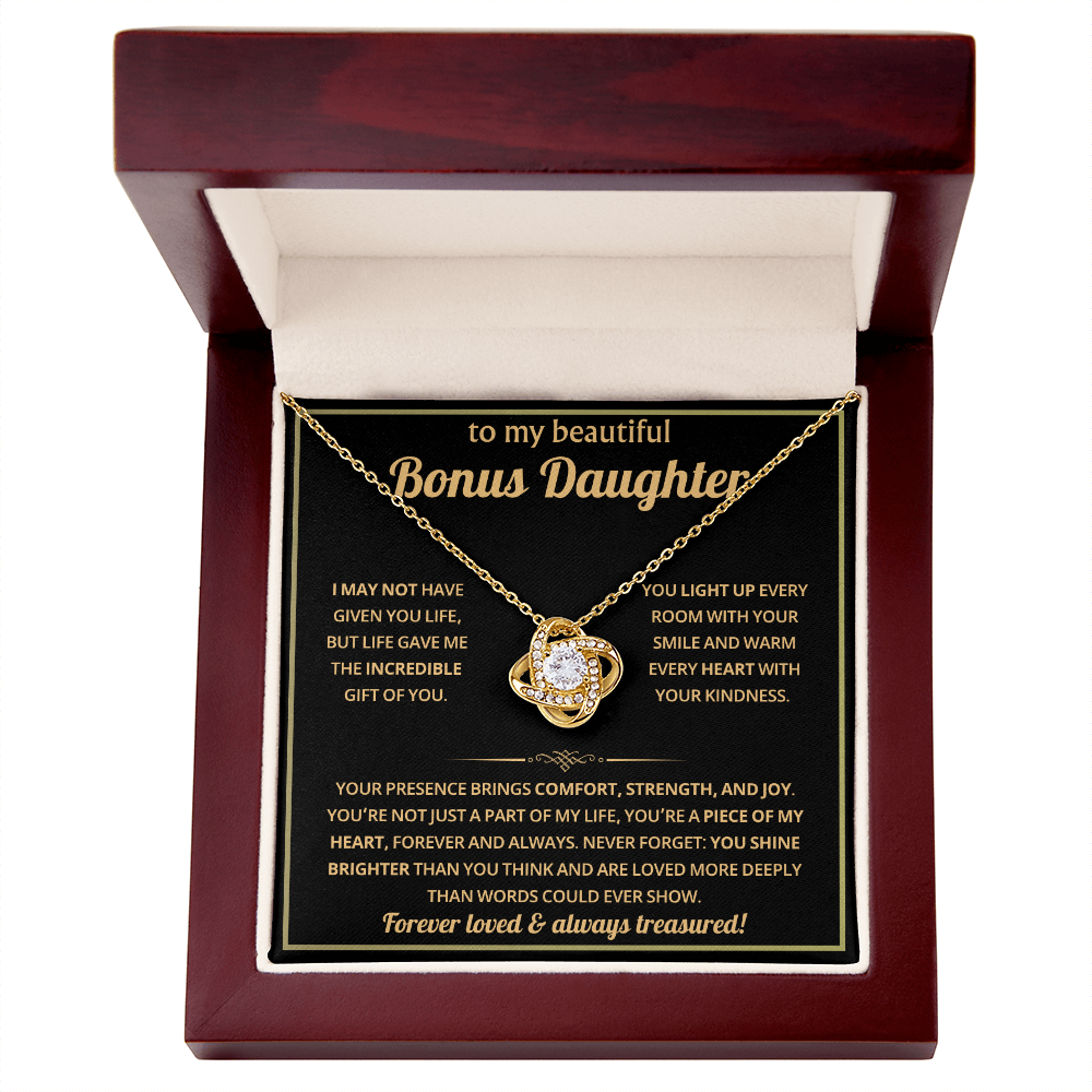 To My Bonus Daughter Necklace - Gifts From Mom or Dad