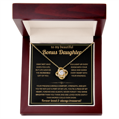 To My Bonus Daughter Necklace - Gifts From Mom or Dad