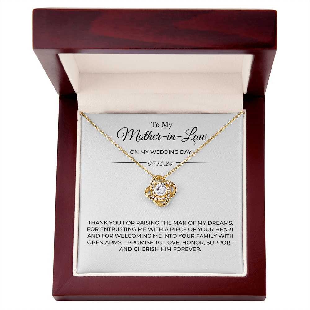 To My Mother in Law Necklace, MIL Gifts For Her, Mother Of The Bride Gifts
