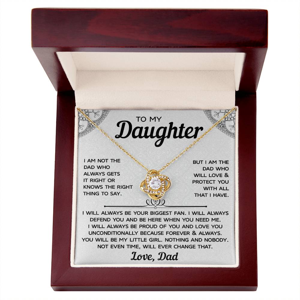 To My Daughter - Believe in Yourself - Love Knot Necklace