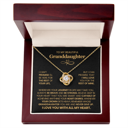 To My Beautiful Granddaughter - I Am Proud of You - Love Knot Necklace