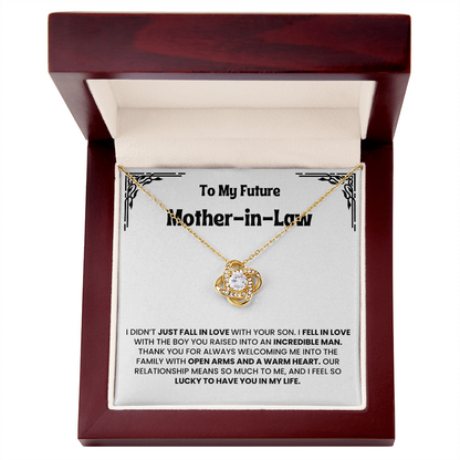 To Future Mother-in-law Gift - Gift for Boyfriend's Mom - Love Knot Necklace
