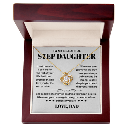 To My Beautiful Stepdaughter - Believe in Yourself - Love Knot Necklace