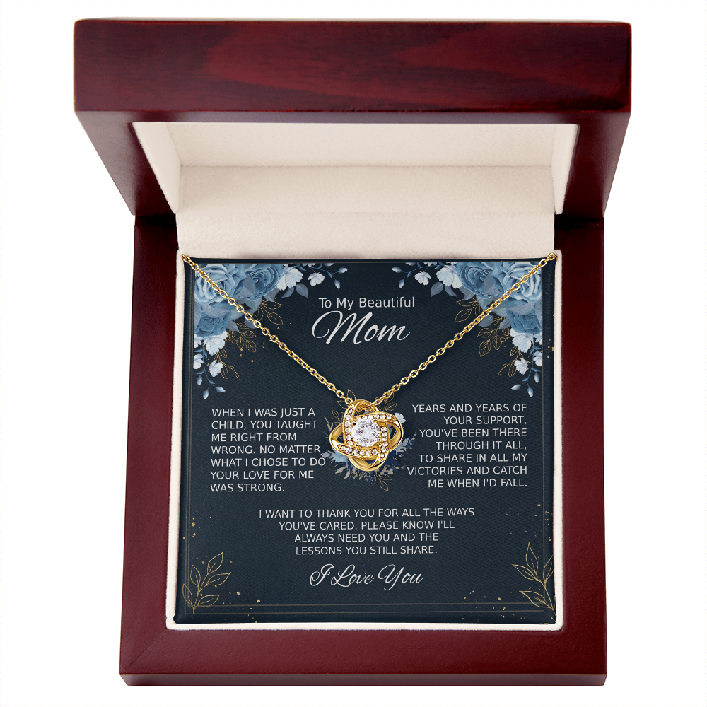 Mom Necklace for Women With Heartfelt Message & Gift Box