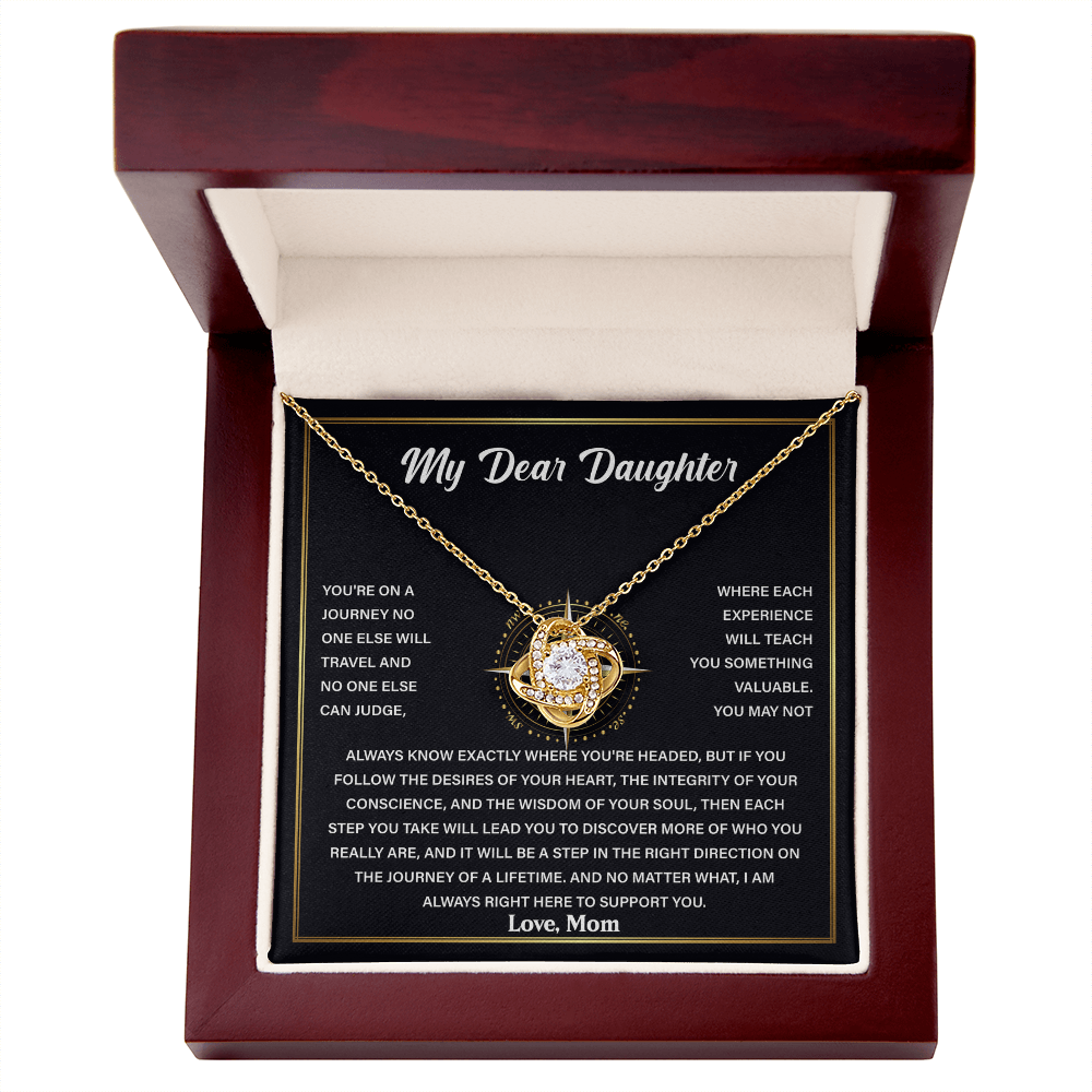 My Dear Daughter - Never Forget That I Love You - Love Knot Necklace