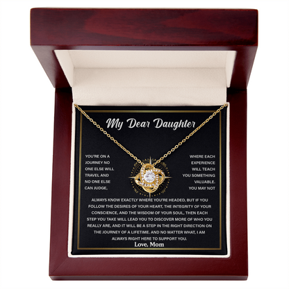My Dear Daughter - Never Forget That I Love You - Love Knot Necklace
