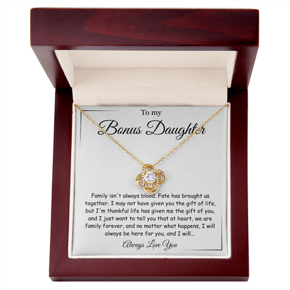 To My Badass Stepdaughter - Love Necklace With Heartfelt Message Card