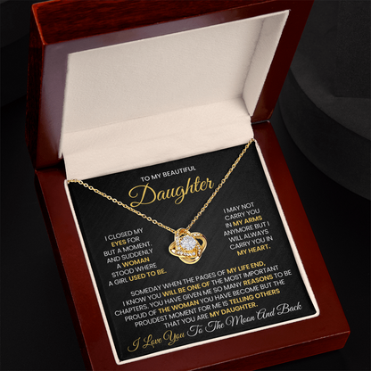 To My Beautiful Daughter Necklace - Never Forget That I Love You
