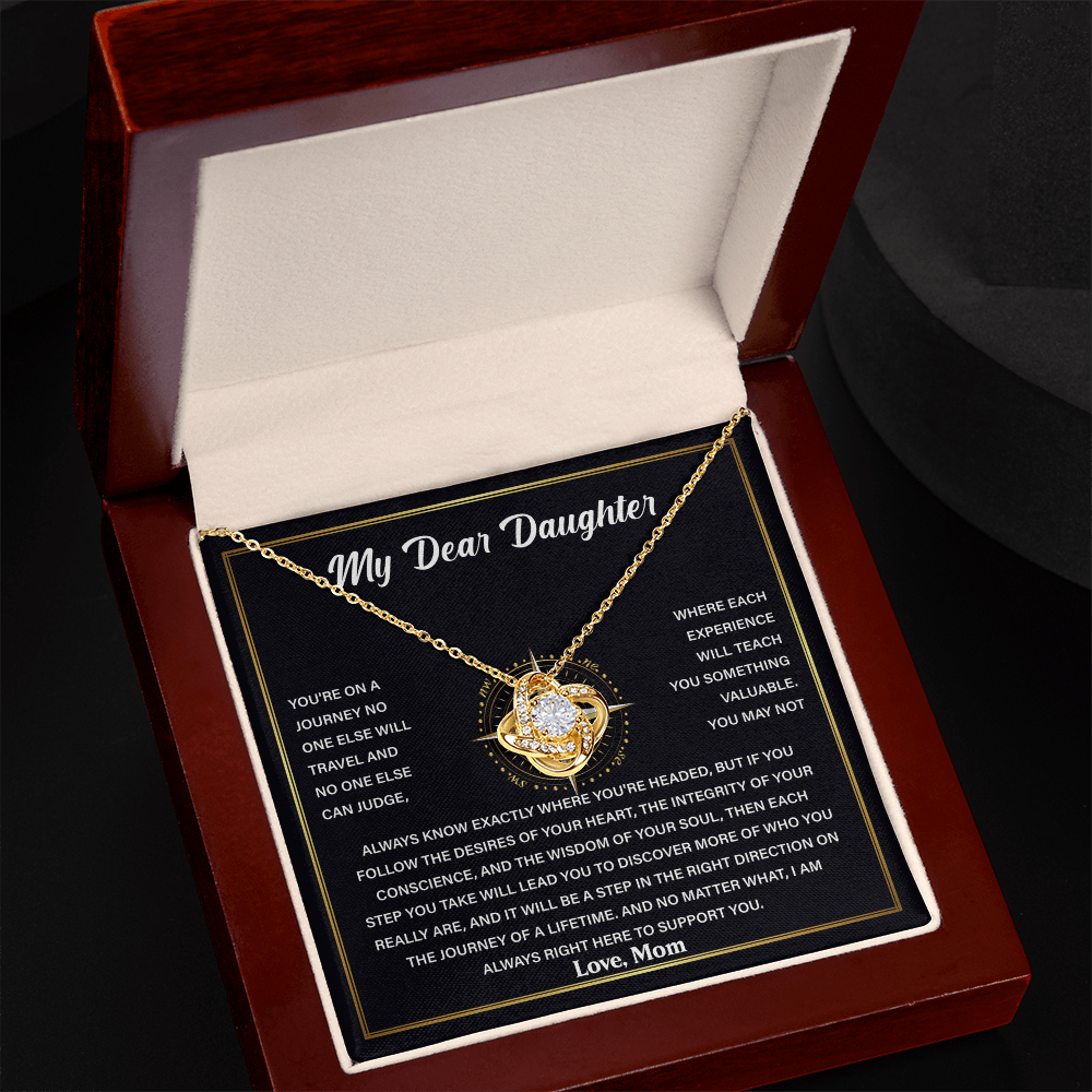 My Dear Daughter - Never Forget That I Love You - Love Knot Necklace