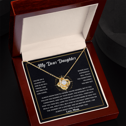 My Dear Daughter - Never Forget That I Love You - Love Knot Necklace